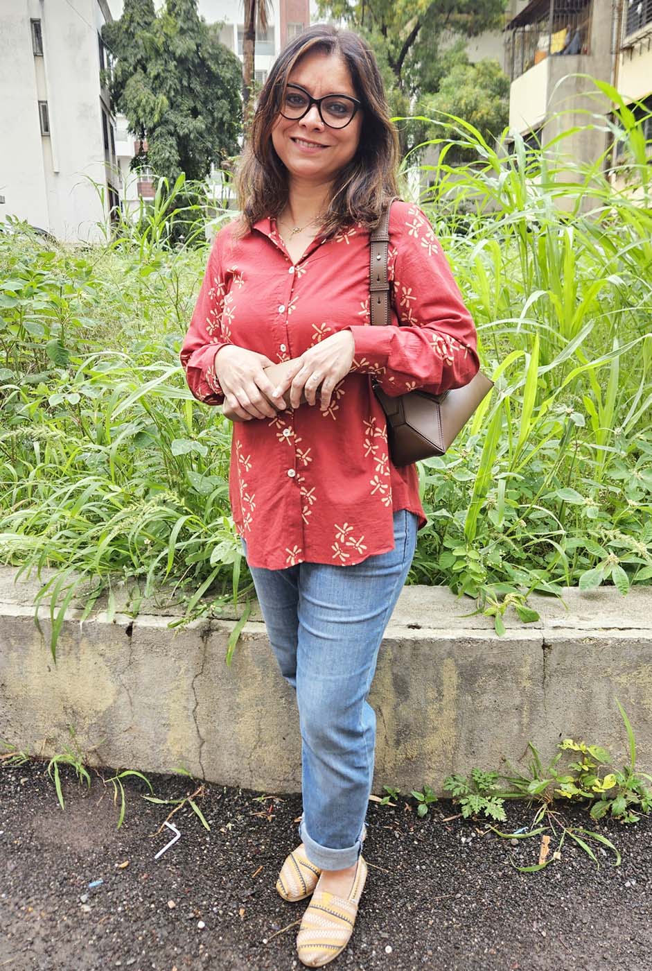 Dragonfly Block Red Handloom Cotton Ajrakh Shirt