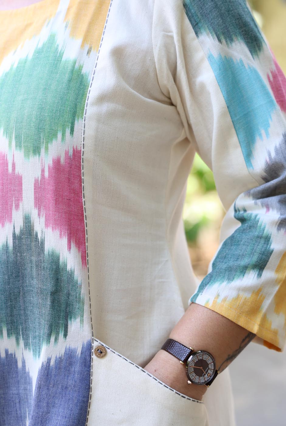 Uzbek Ikat Kurti Come Dress