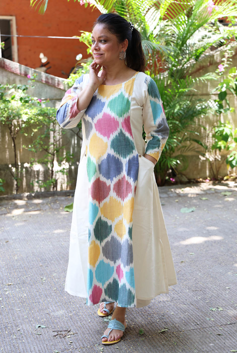 Uzbek Ikat Kurti Come Dress
