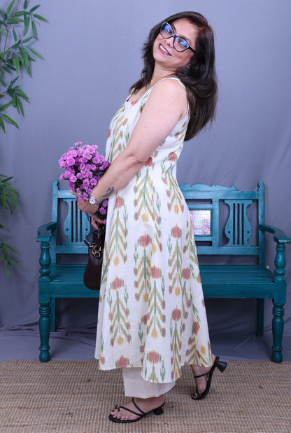 Off-White Uzbek Ikat Kurta