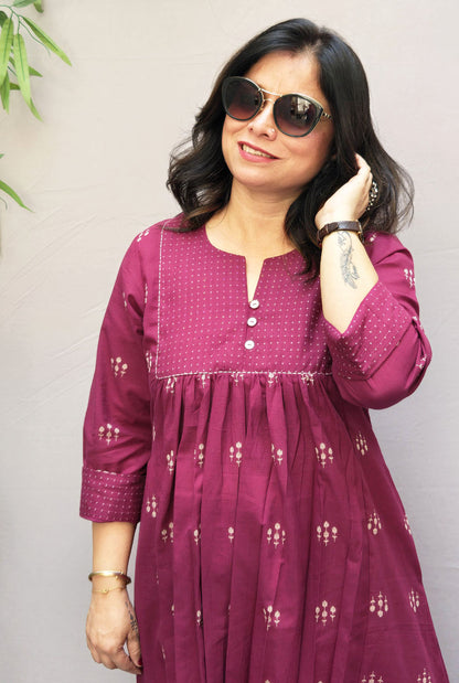 Madhurima Cotton Co-Ord Set with Handwoven Butti