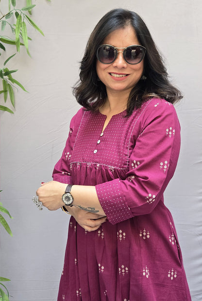 Madhurima Cotton Co-Ord Set with Handwoven Butti