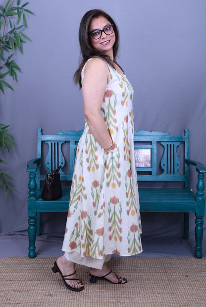 Off-White Uzbek Ikat Kurta