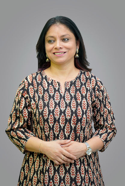 Slub cotton A line Kalidar kurta (A)
