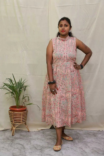 Gulmohar Calf length Anarkali Dress with Lining