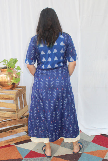 A-line Exclusive Ikat dress with Yoke