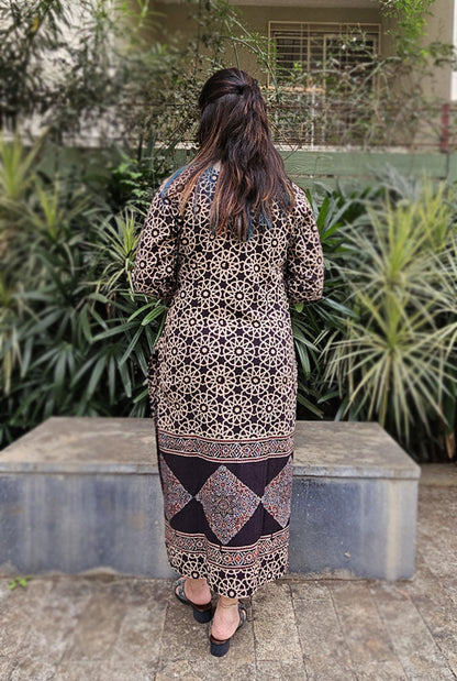 Straight Cut Designer Ajrakh Kurti (G)
