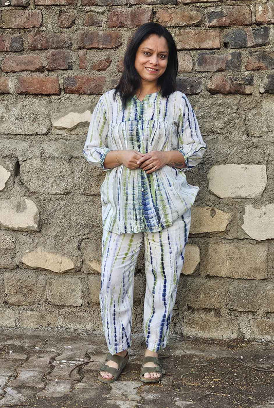 Stylish Shibori Modal white Co-Ord Set