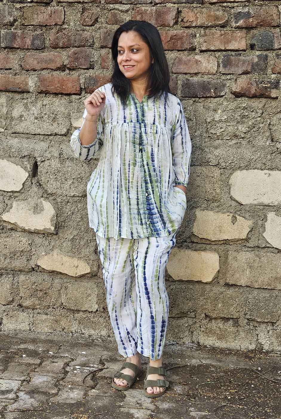 Stylish Shibori Modal white Co-Ord Set