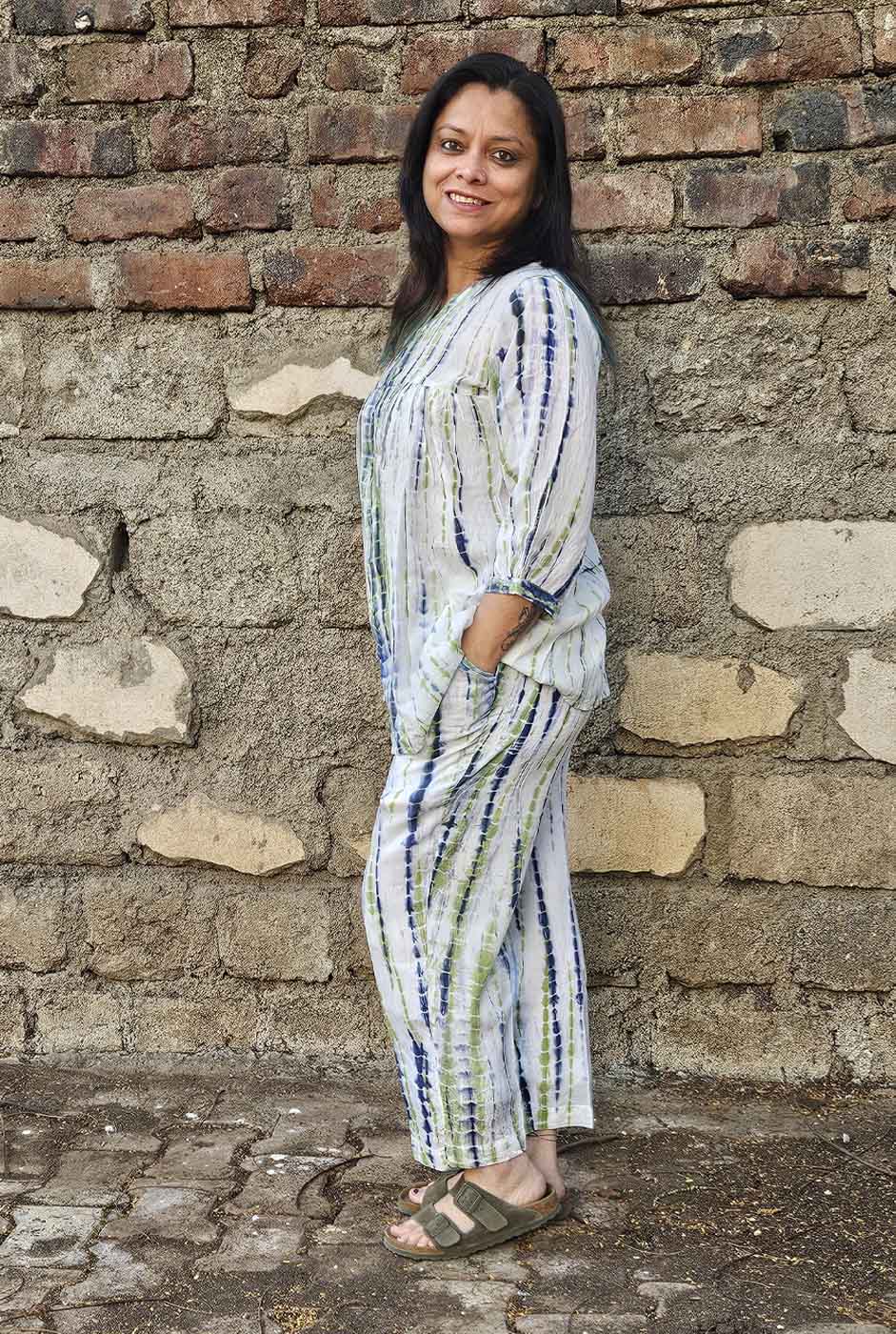 Stylish Shibori Modal white Co-Ord Set