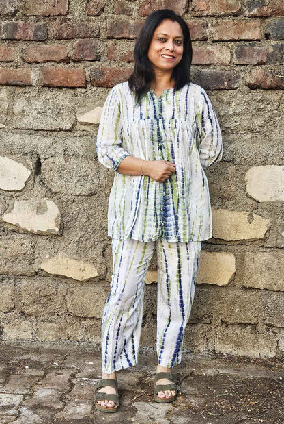 Stylish Shibori Modal white Co-Ord Set