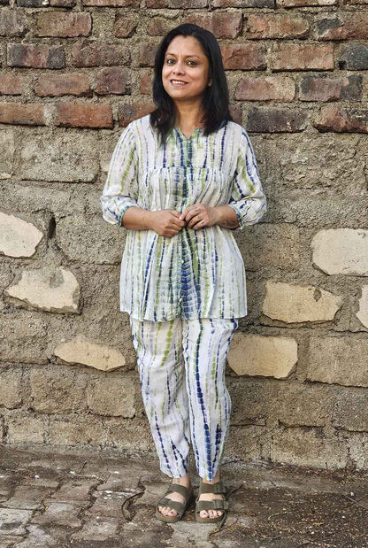 Stylish Shibori Modal white Co-Ord Set