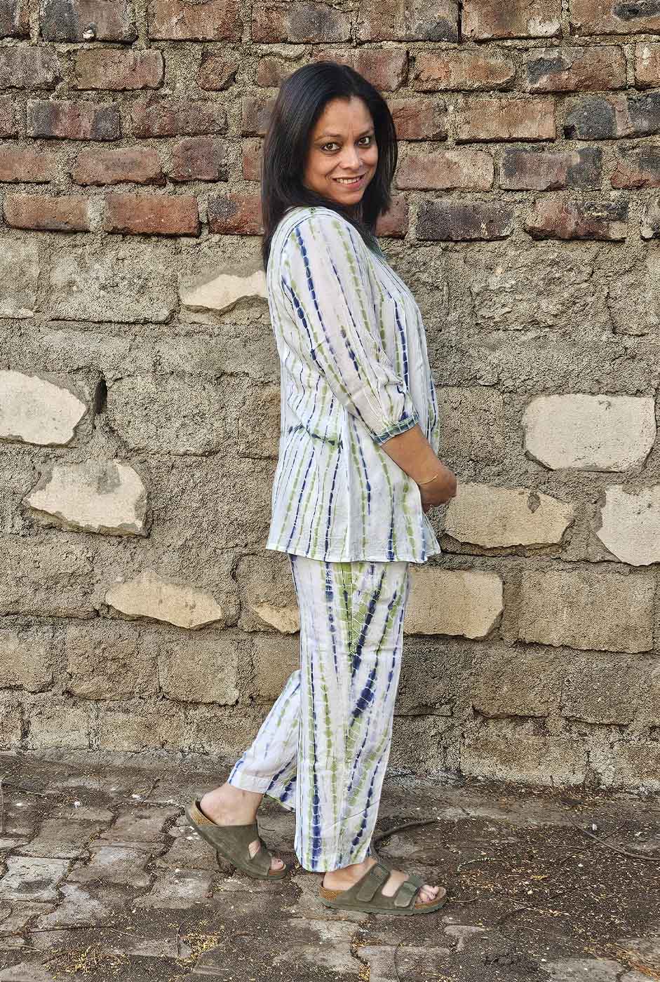 Stylish Shibori Modal white Co-Ord Set