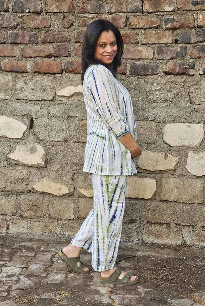 Stylish Shibori Modal white Co-Ord Set