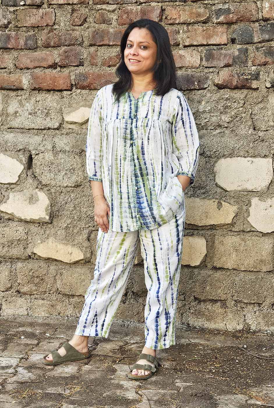 Stylish Shibori Modal white Co-Ord Set