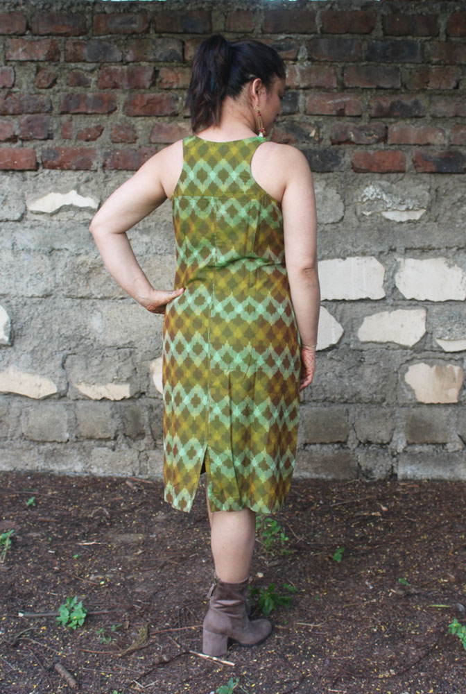 Mercerized Ikat Shift Dress With Lining