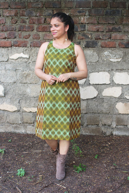 Mercerized Ikat Shift Dress With Lining