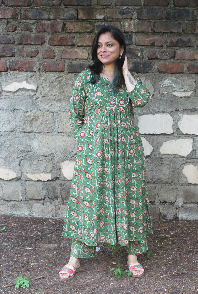 Hand-Block Cotton Kurti Pant Set B