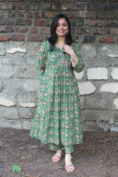 Hand-Block Cotton Kurti Pant Set B