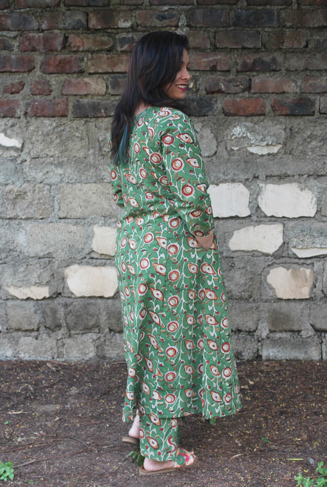 Hand-Block Cotton Kurti Pant Set B