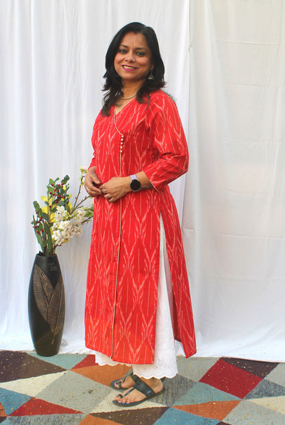 Exclusive Ikat Red Kurti