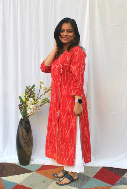 Exclusive Ikat Red Kurti