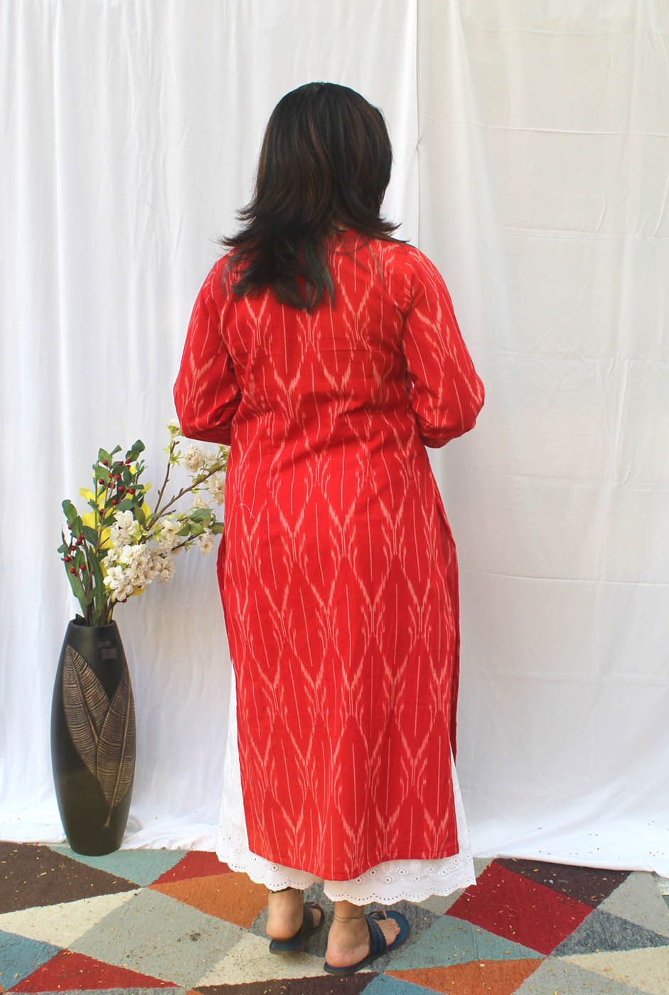 Exclusive Ikat Red Kurti