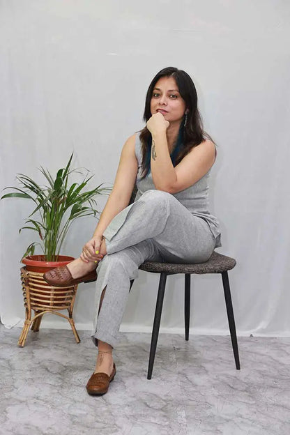 Light Grey Linen Co-Ord Set