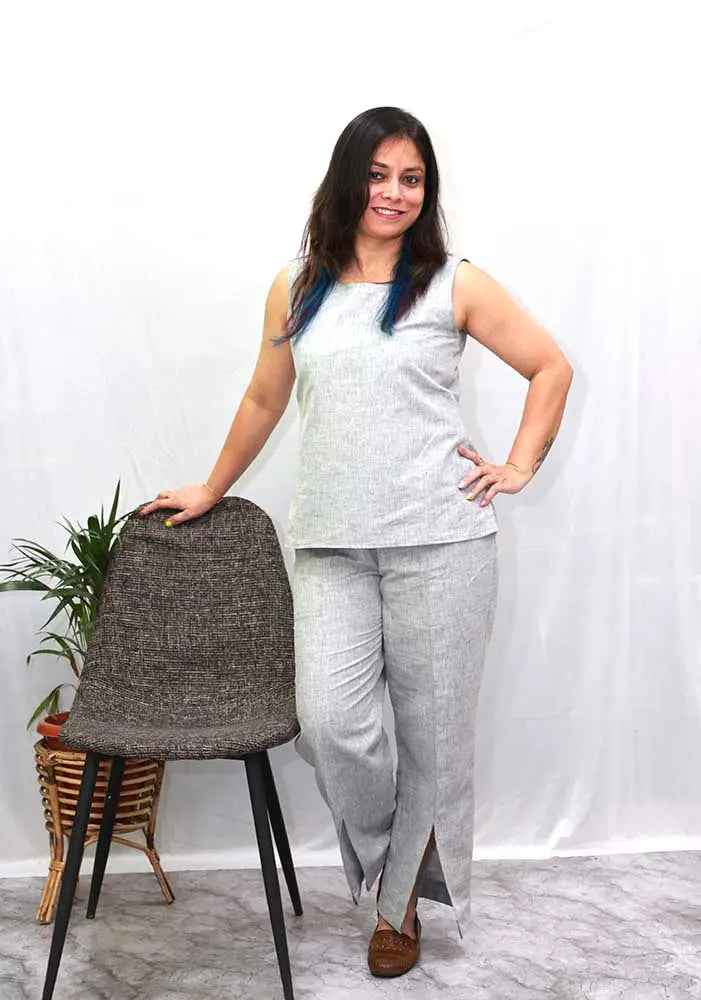 Light Grey Linen Co-Ord Set