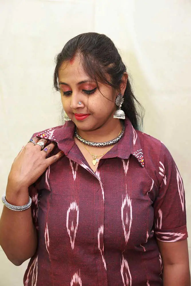 Itkari Maroon Kurti
