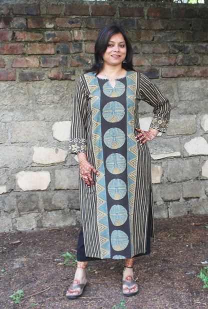 Straight cut designer Ajrakh Kurti