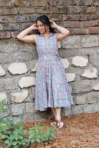 Beautiful Cotton Floral Dabu Dress
