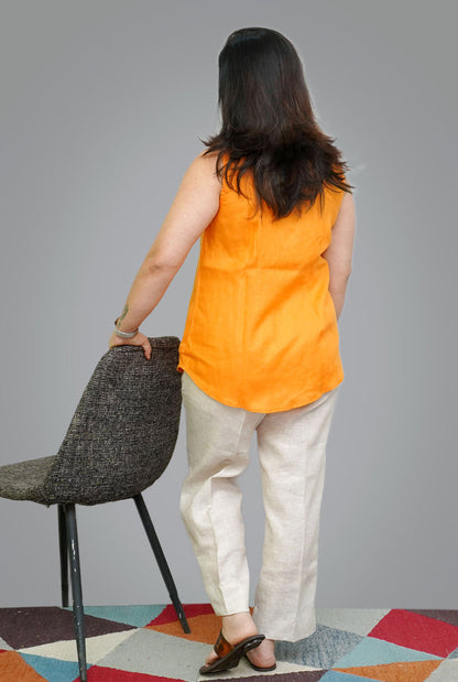 Light Orange Linen Shirt