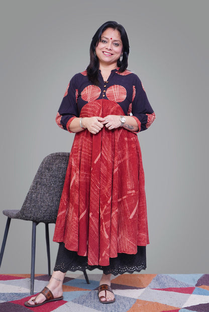 Mull Cotton Designer Ajrakh Kurti