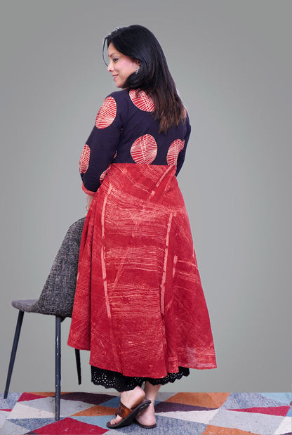 Mull Cotton Designer Ajrakh Kurti