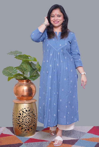 Nazakat grey Handloom Cotton Kurti