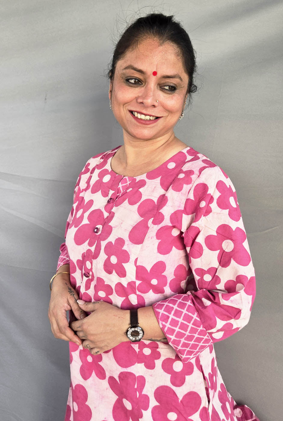 Vana Phool Pink Dabu Block Printed Co-Ord Set