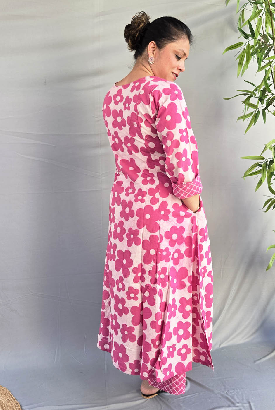 Vana Phool Pink Dabu Block Printed Co-Ord Set