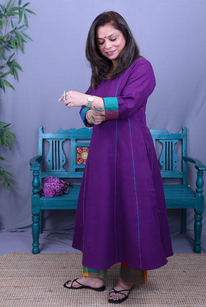 Purple Handloom Kurta