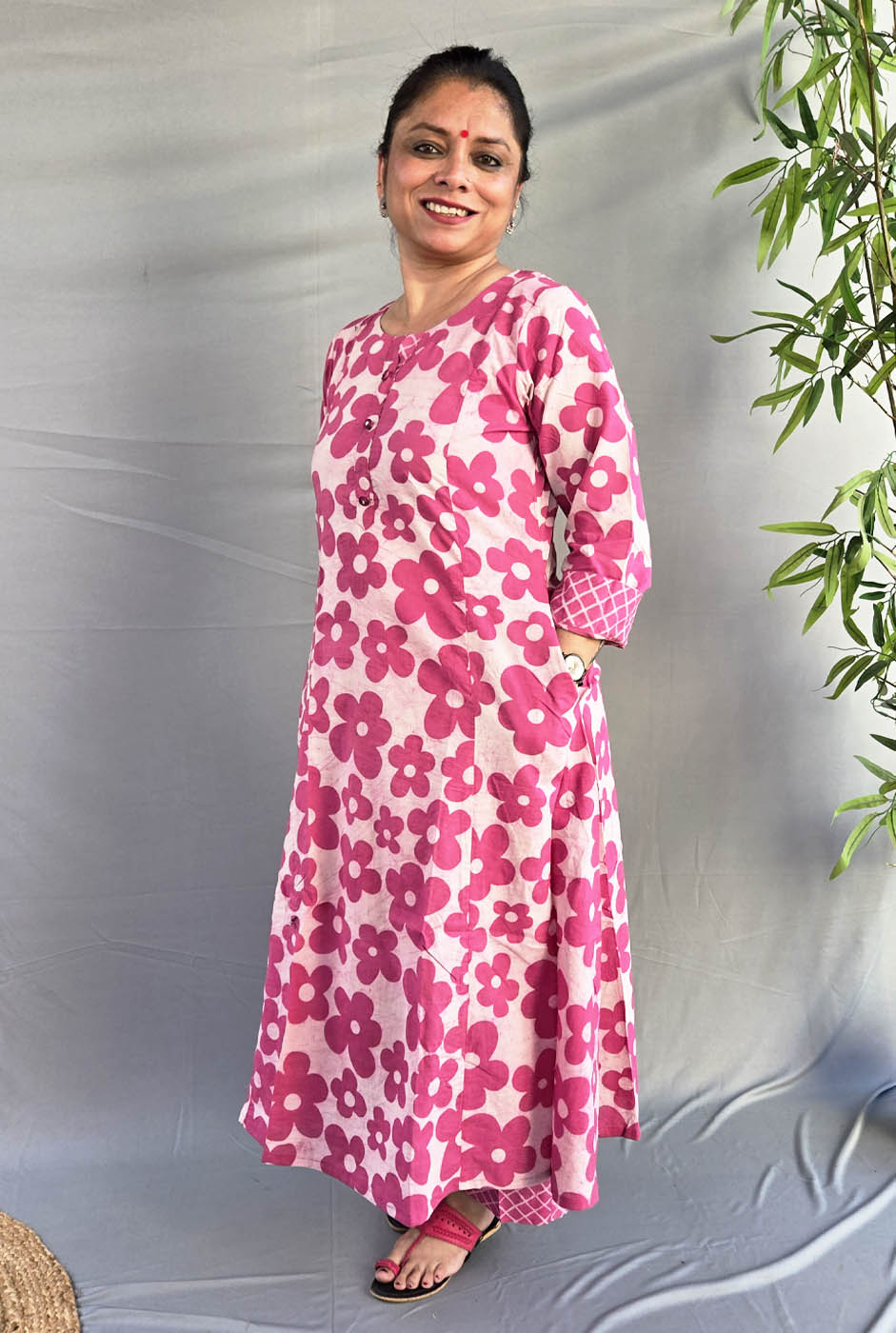 Vana Phool Pink Dabu Block Printed Co-Ord Set