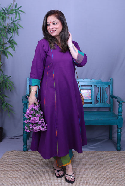 Purple Handloom Kurta