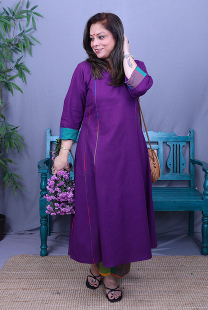 Purple Handloom Kurta