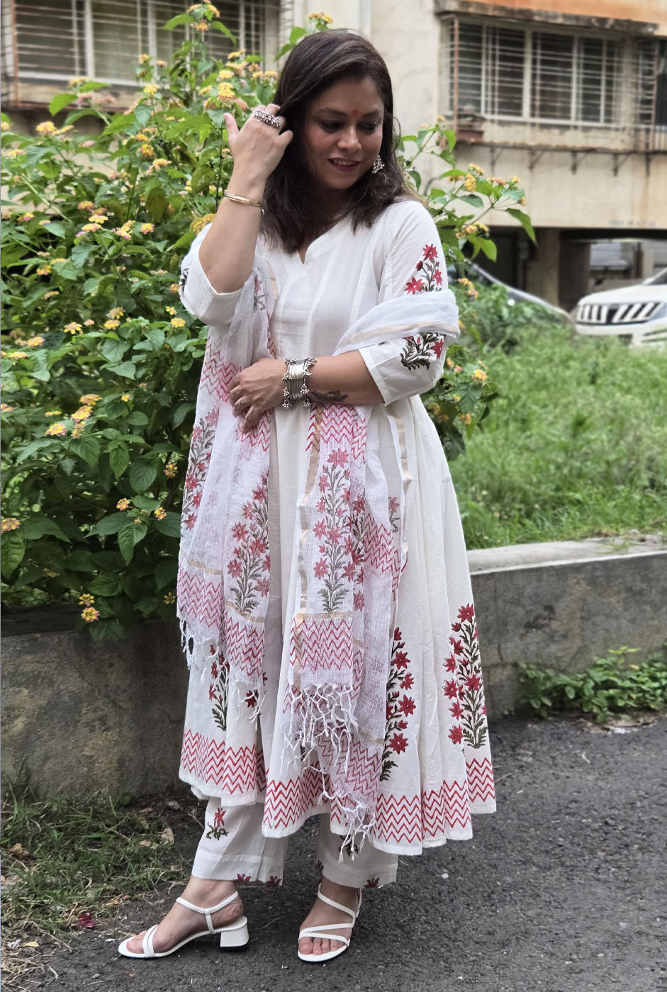 Shahzadi Premium Cotton Anarkali  Set of 3