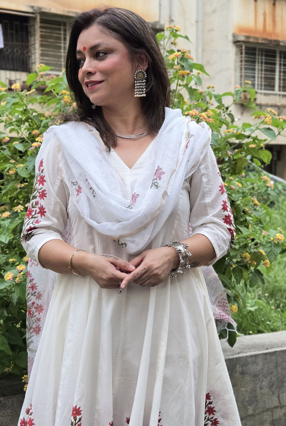Shahzadi Premium Cotton Anarkali  Set of 3
