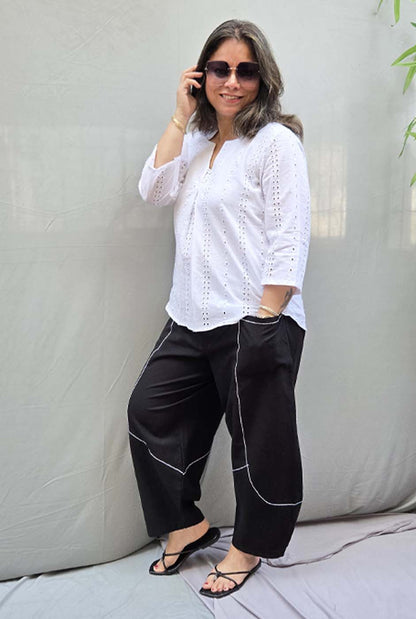 Aflatoon – Black Comfort Fit Pants