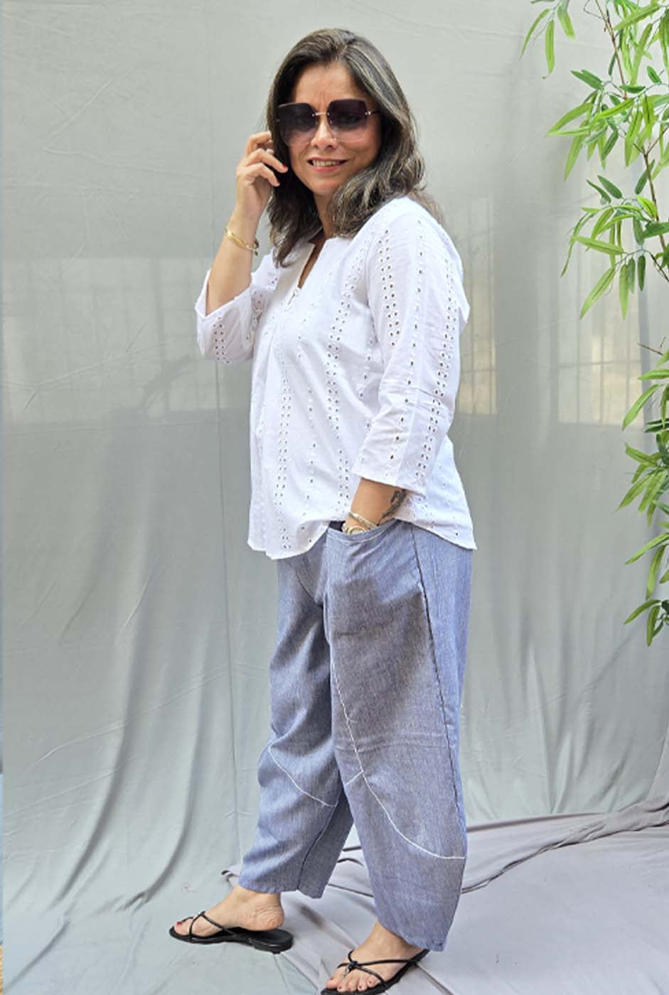 Aflatoon – Blue Comfort Fit Pants