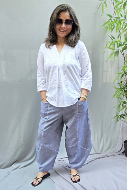 Aflatoon – Blue Comfort Fit Pants