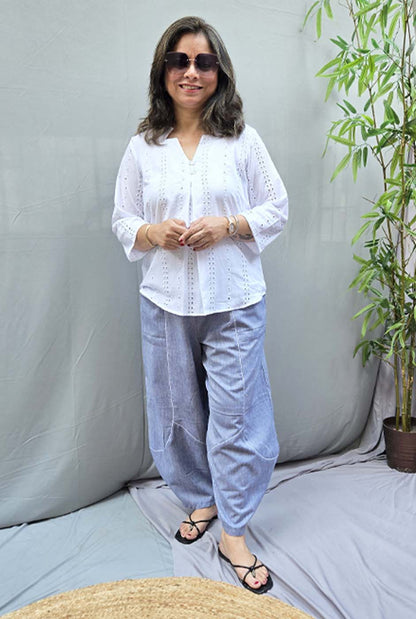 Aflatoon – Blue Comfort Fit Pants
