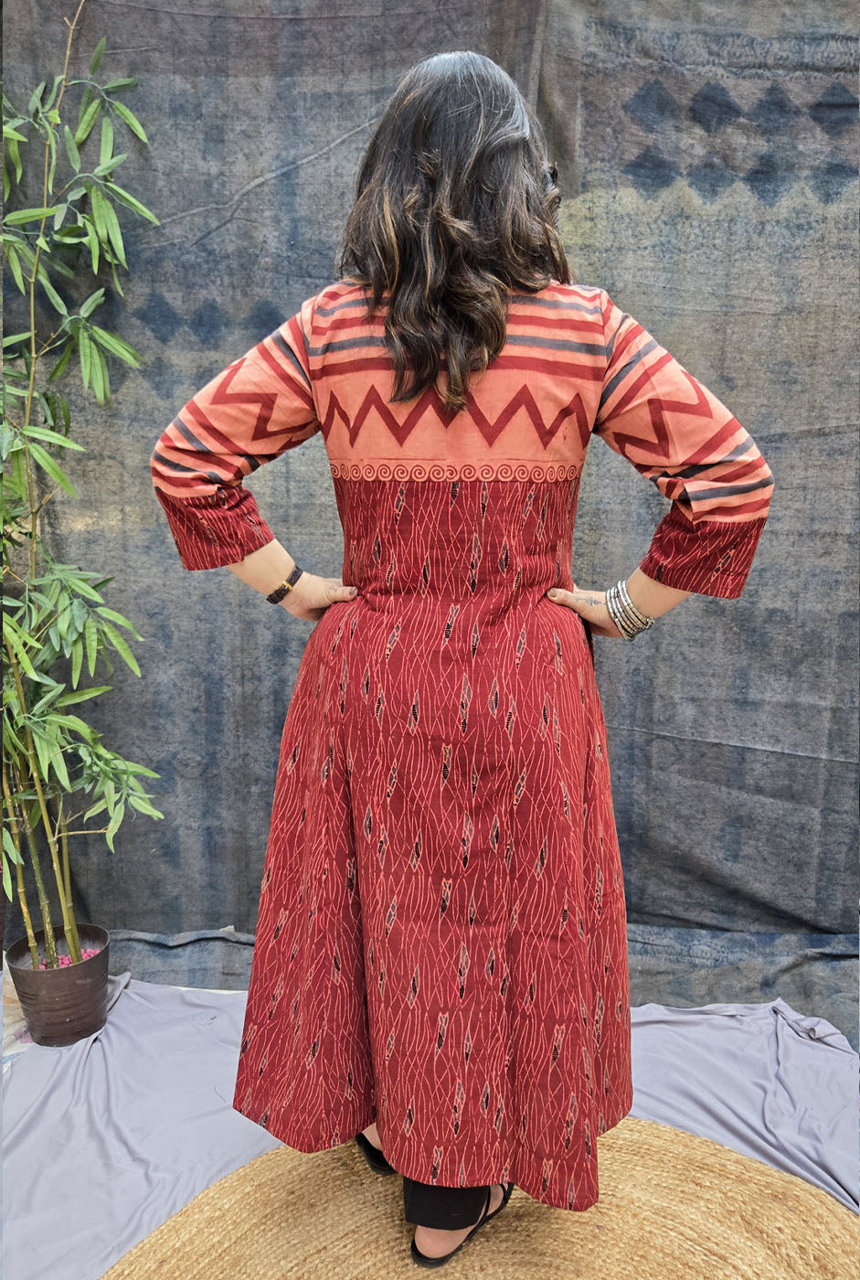 Mrinal Cotton Ajrakh A-Line Kurta
