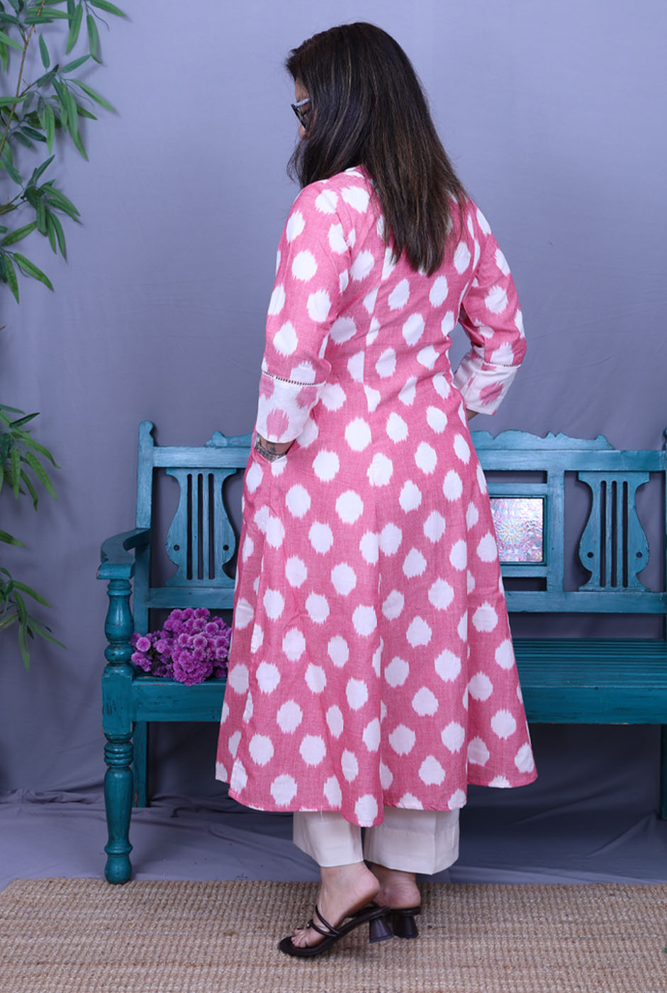 Itkari  Exclusive Ikat Handloom Cotton Kurta with Yoke
